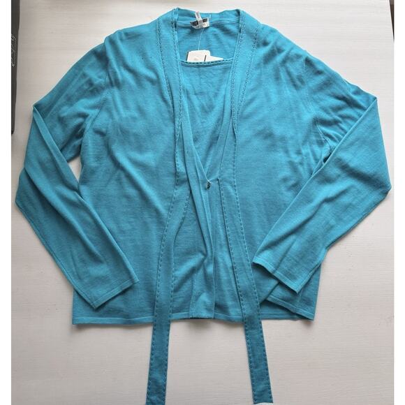Escada Sport 100% Cashmere Sz. XL Ombré Aqua Cardigan Set- MSRP $650, NWT - Picture 16 of 16